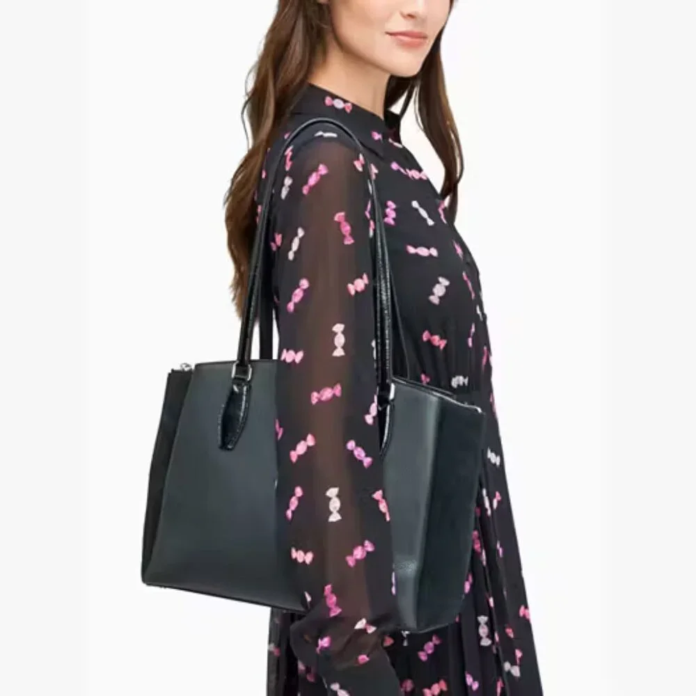 Black Kate Spade Monet Large Triple Compartment Tote - Picture 2 of 11